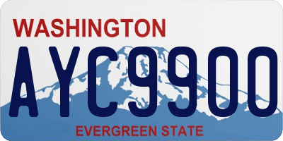 WA license plate AYC9900