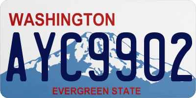 WA license plate AYC9902