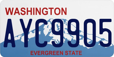WA license plate AYC9905