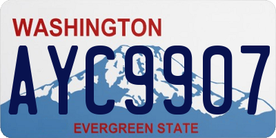 WA license plate AYC9907