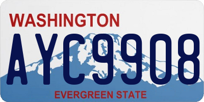 WA license plate AYC9908