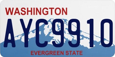 WA license plate AYC9910