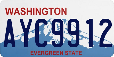 WA license plate AYC9912