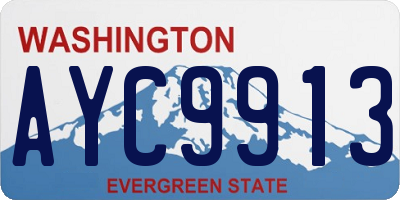 WA license plate AYC9913
