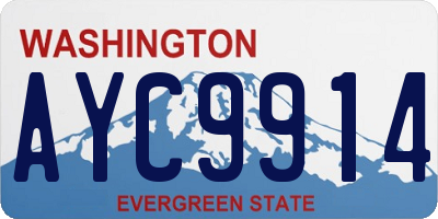 WA license plate AYC9914