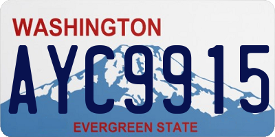 WA license plate AYC9915