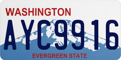 WA license plate AYC9916