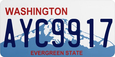 WA license plate AYC9917