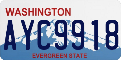 WA license plate AYC9918
