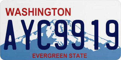 WA license plate AYC9919