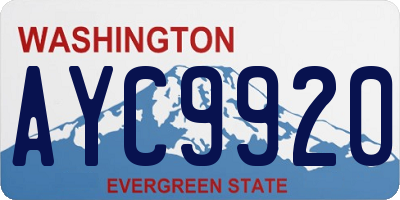 WA license plate AYC9920