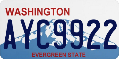 WA license plate AYC9922
