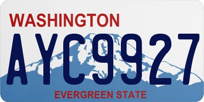 WA license plate AYC9927