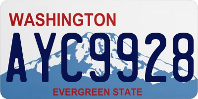 WA license plate AYC9928