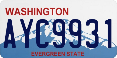 WA license plate AYC9931