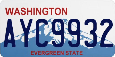 WA license plate AYC9932