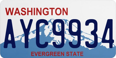 WA license plate AYC9934