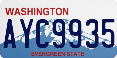 WA license plate AYC9935