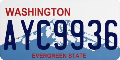 WA license plate AYC9936