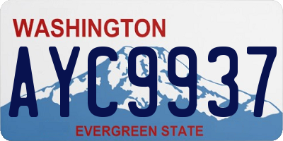 WA license plate AYC9937