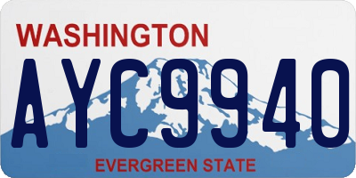 WA license plate AYC9940