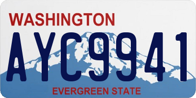 WA license plate AYC9941