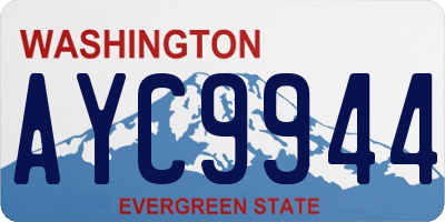 WA license plate AYC9944