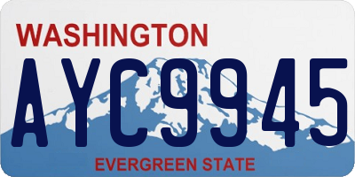 WA license plate AYC9945