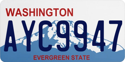 WA license plate AYC9947