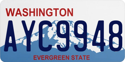 WA license plate AYC9948