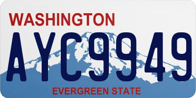 WA license plate AYC9949