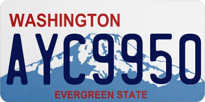 WA license plate AYC9950