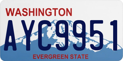 WA license plate AYC9951