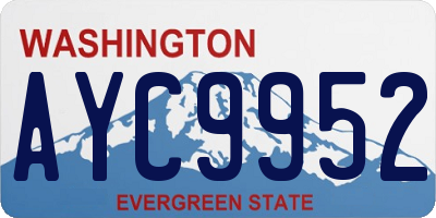 WA license plate AYC9952