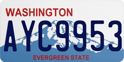 WA license plate AYC9953
