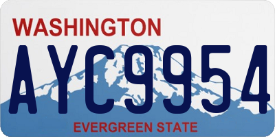 WA license plate AYC9954