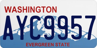 WA license plate AYC9957