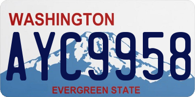 WA license plate AYC9958
