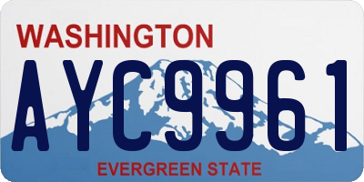 WA license plate AYC9961