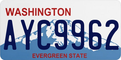 WA license plate AYC9962