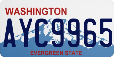 WA license plate AYC9965