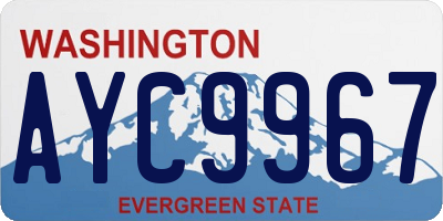WA license plate AYC9967
