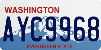 WA license plate AYC9968