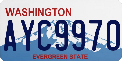 WA license plate AYC9970