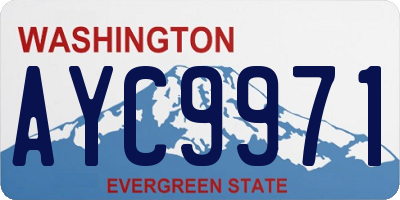 WA license plate AYC9971