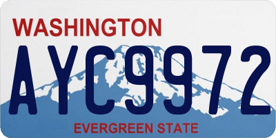 WA license plate AYC9972