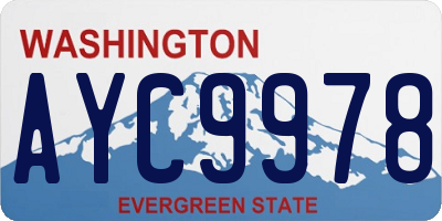 WA license plate AYC9978