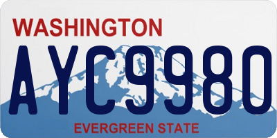 WA license plate AYC9980