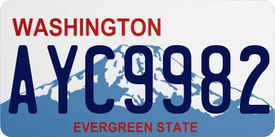 WA license plate AYC9982
