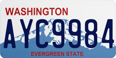 WA license plate AYC9984